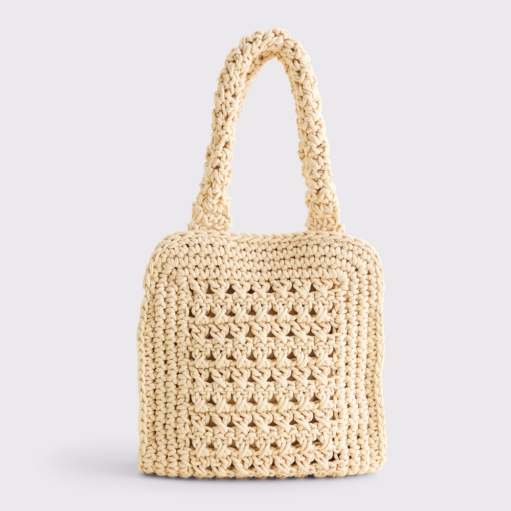 Abercrombie & Fitch Cream Crochet Tote